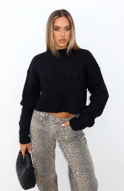 Leave Without Me Knit Sweater Black Rugged Women's Outdoor 