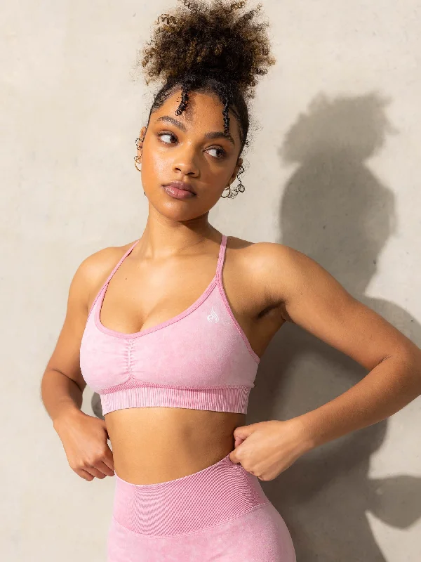 Stonewash Seamless Sports Bra - Pink Stonewash Women