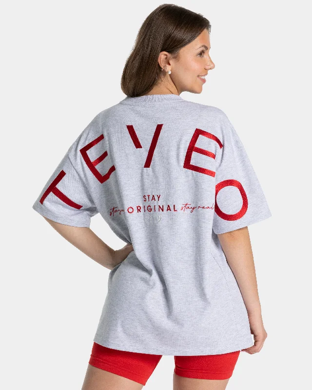 Signature Oversized T-Shirt "Hellgrau" Refined Women's Velvet