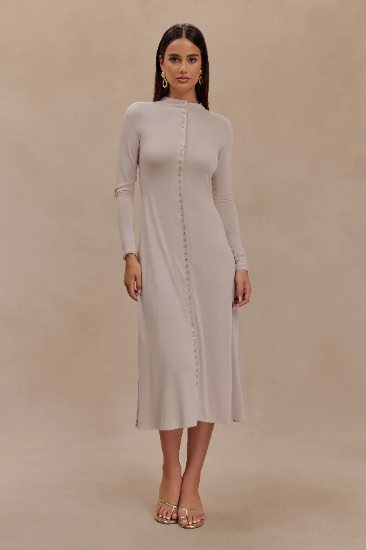Anders Peached Jersey Midi Dress - Taupe Business