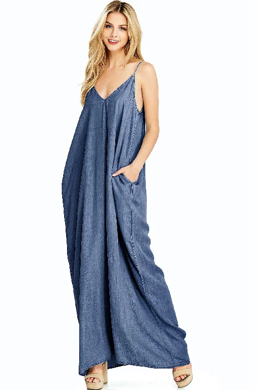 Spellbound Chambray Maxi Dress Modern Women's 
