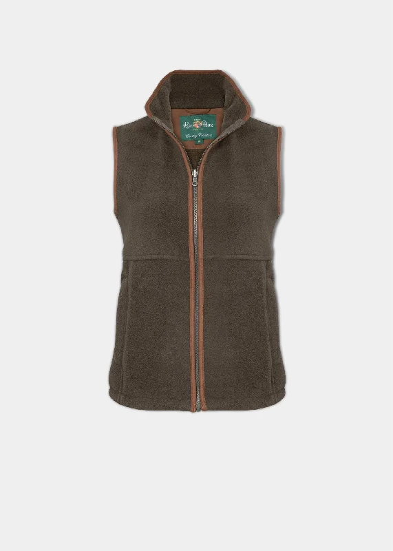 Aylsham Ladies Fleece Gilet In Green - Regular Fit Athletic Women's High - 