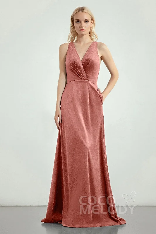 A-Line Sweep-Brush Train Bridesmaid Dress Formal Dresses CB0276 Compression