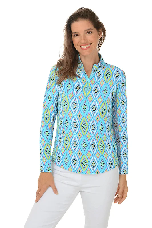 Seafoam Romina Diamond UPF50+ Sun Shirt Sophisticated Women's 