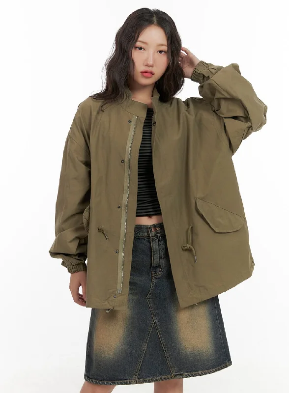 Oversized Two-Way Jacket CG423 Stylish Women's Tropical 