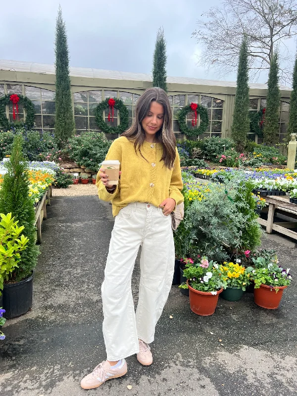 The Lucy Cardigan - Yellow Unique Women's Upcycled