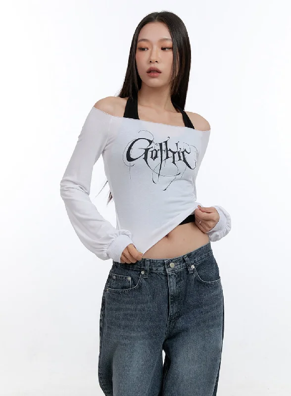 Graphic Bliss Off Shoulder Top CO431 Tough Women's Military - inspired