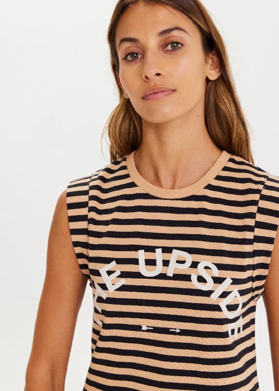 Cropped Muscle Tank Stripe Refined Women's Hand - crafted