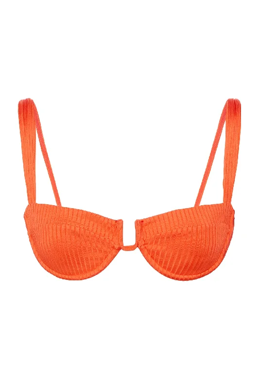 Cala Roja Top - Papaya Wide Rib Relaxed Women's 