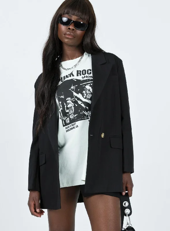 Codi Oversized Blazer Black Rugged Women's Outdoor 