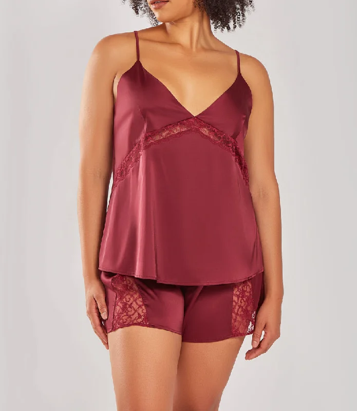 ICollection Lingerie Layla Wine Plus Size Cami & Shorts PJ Set 78317X