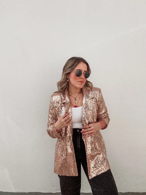 Rose Gold Sequin Blazer