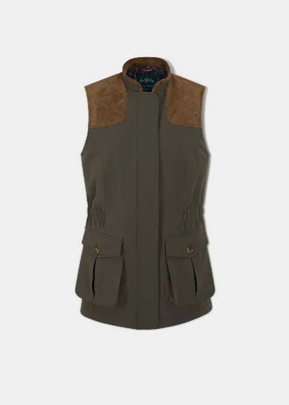 Lockwood Ladies Shooting Waistcoat In Olive British Gentlewoman Style