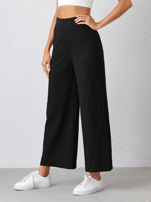 Casual Plain Zipper High Waist Cropped Women Pants Edgy Women's Punk