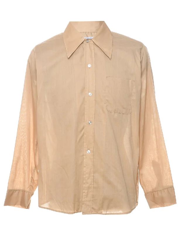 1970s Tan Shirt - L Practical Women's Quick - dry