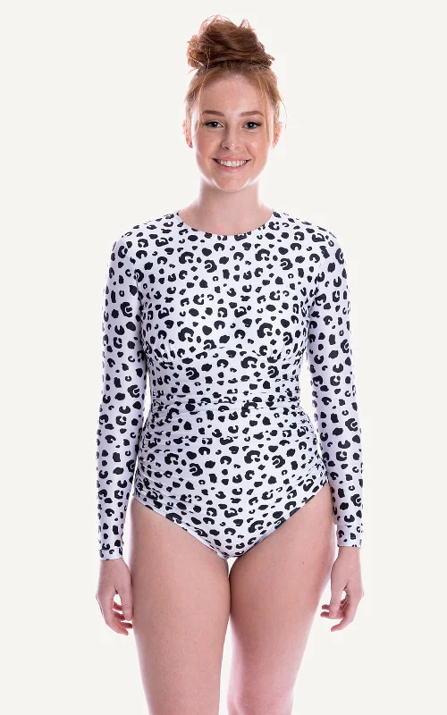 Grace  Long Sleeve One Piece Swimsuit | Leopard