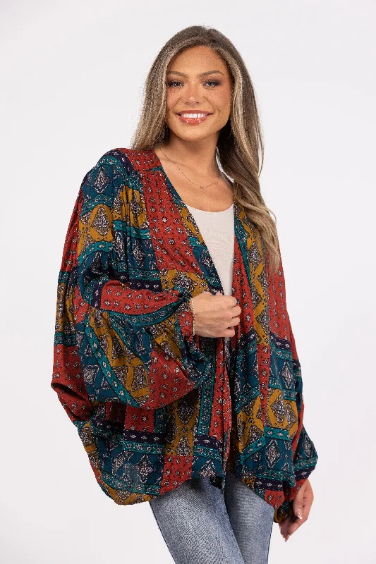 Be Okay Women's Puff Sleeve Kimono Refined Women's Hand - crafted
