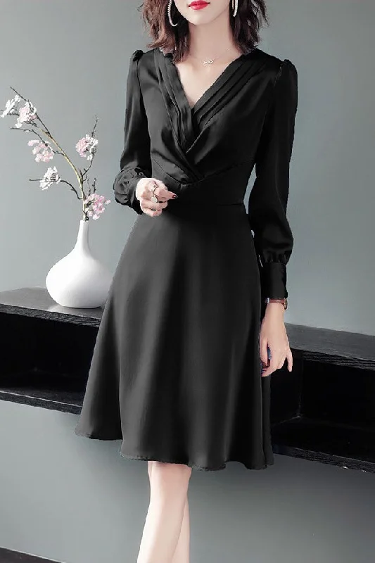 Faux Satin Dress Artistic Women's Avant - 