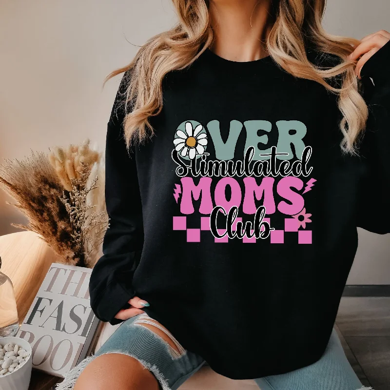 Overstimulated Mom Sweatshirt Youthful Women's Anime - inspired