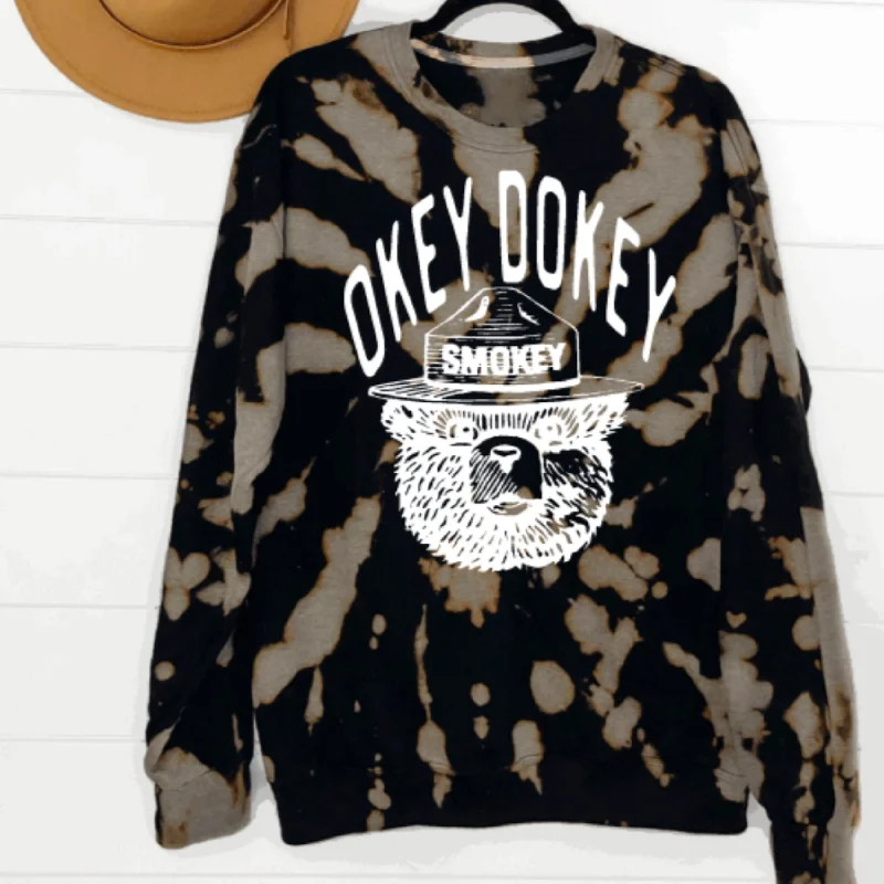 Okey Dokey Tie Dye Sweatshirt Bold Women's Statement