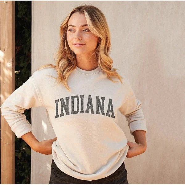 Indiana Beige Crewneck Sophisticated Women's 