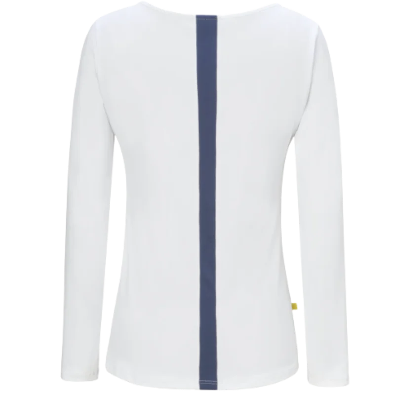 L'Oeuf Poché L/S Crewneck Top - White/Navy Stripe Trendy Women's Oversized
