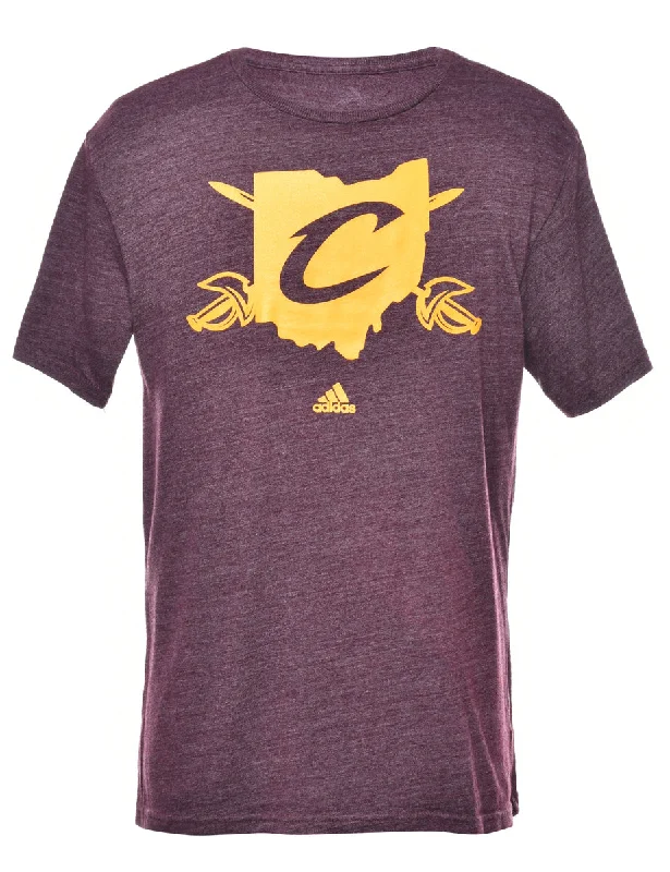 Plum Printed T-shirt - M Confident Women's High - fashion