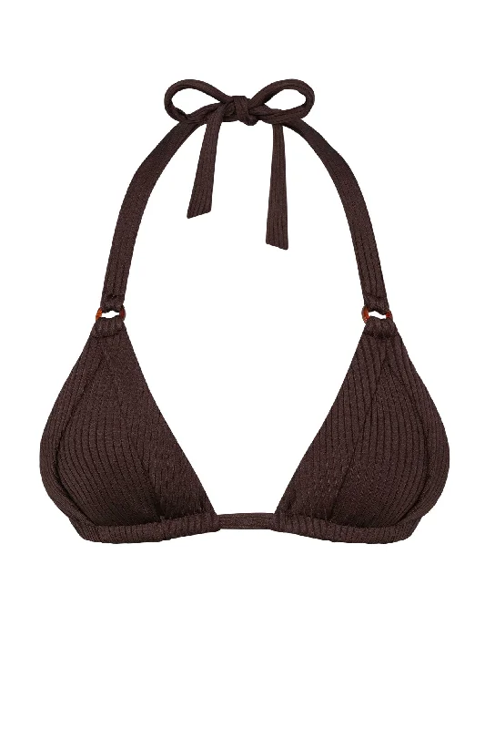 Morocco Top - Espresso Wide Rib Refined Women's Hand - crafted