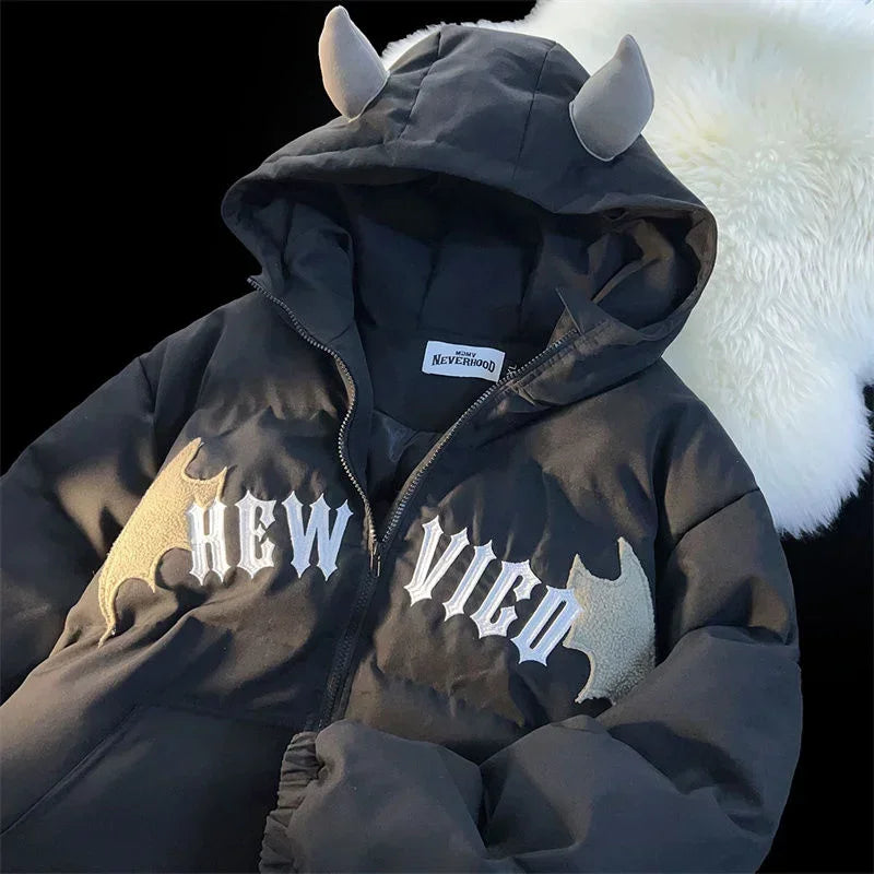Casual Hooded Embroidered Cotton-padded Y2K New Winter Hoody Tough Women's Military - inspired Casual Hooded Embroidered Cotton-padded Y2K New Winter Hoody Tough Women's Military - inspired