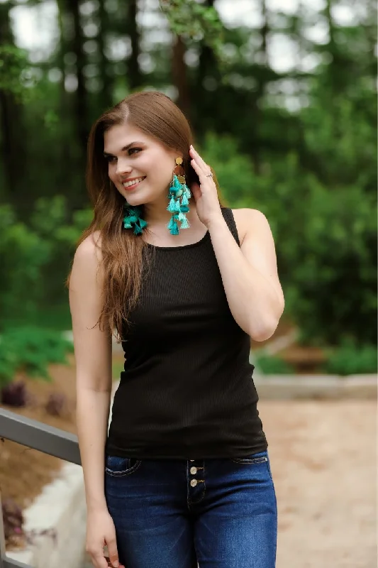 Basic Ribbed Tank Top European