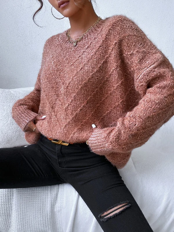 Casual Plain Long Sleeve Round Neck Regular Women Sweater Practical Women's Quick - dry