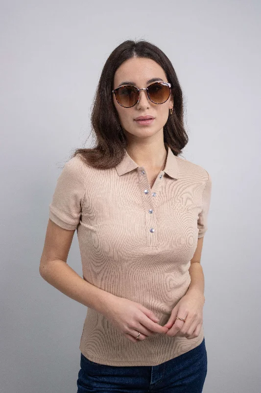 Harcour Polo Poly Femme Sable Earthy Women's 