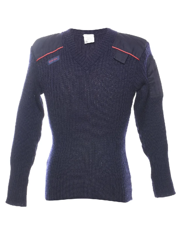 100% Wool Chunky Knit Jumper - XS Hip Women's Retro