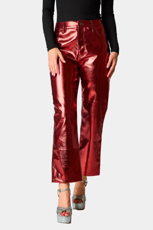 Travolta High-Rise Metallic Pants - Bronze garde