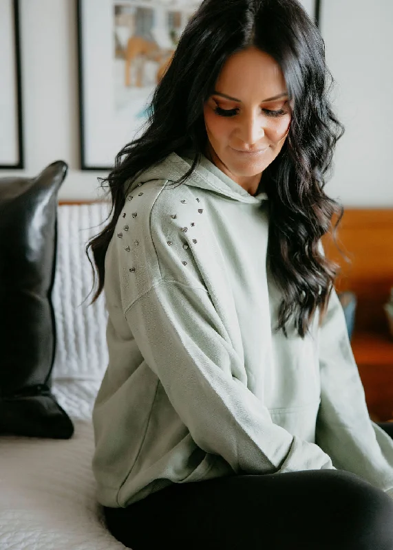 East Studded Hoodie by Lily & Lottie Dapper Women's Bow - adorned