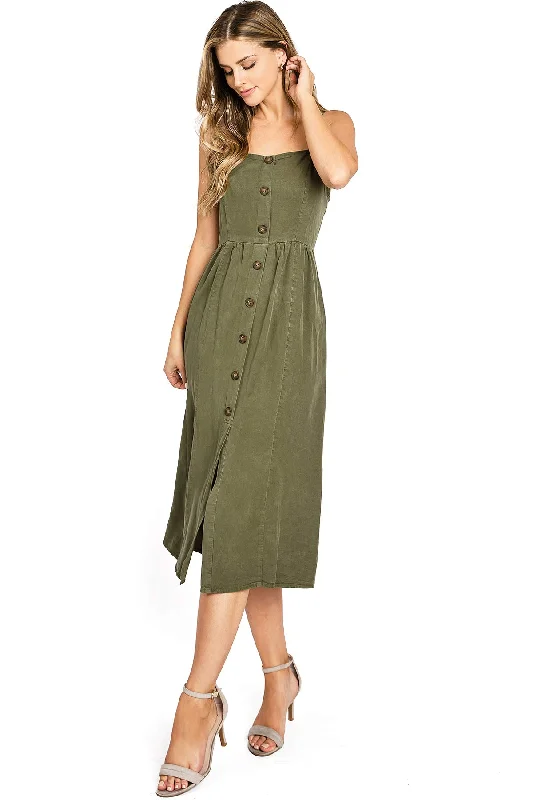 Swept Away Midi Dress Unique Women's Upcycled