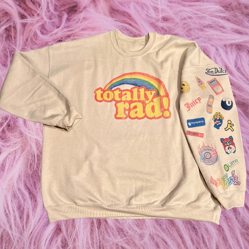 Throwback Totally Rad Retro Sweatshirt Preppy Women's College