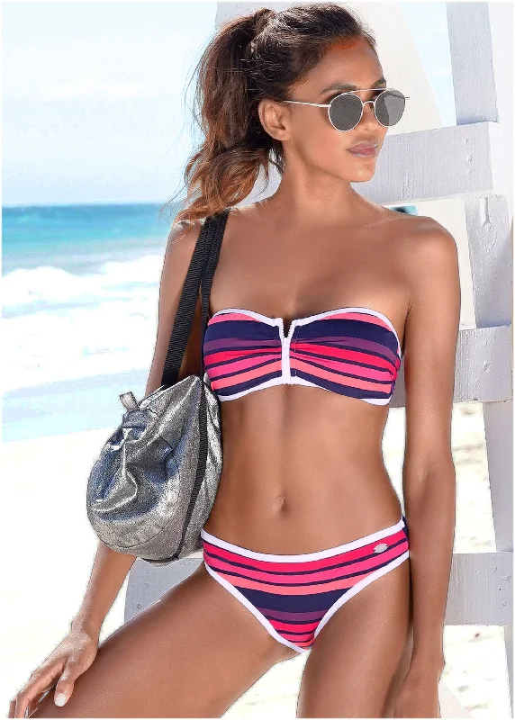 Bandeau Bikini Top - Sunburst Stripe Sleek Women's 