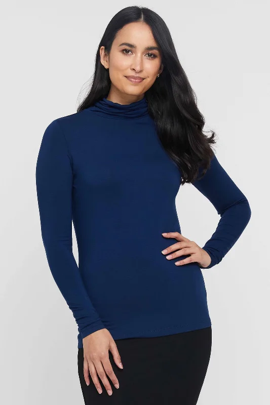 Bamboo Turtle Neck - Navy Modern Women's 