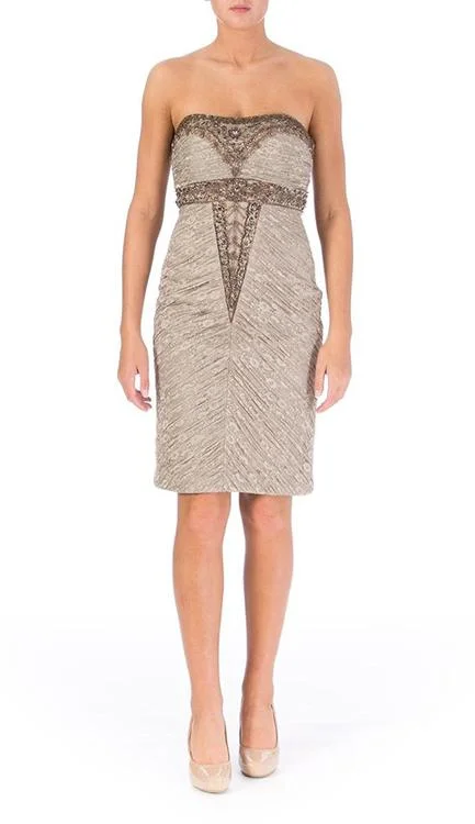 Sue Wong - N2424 Embellished Floral Lace Sheath Dress Vacation