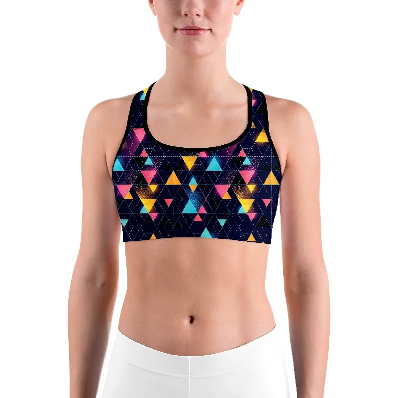 Neon Triangle Rave Sports bra Sleek Women's 