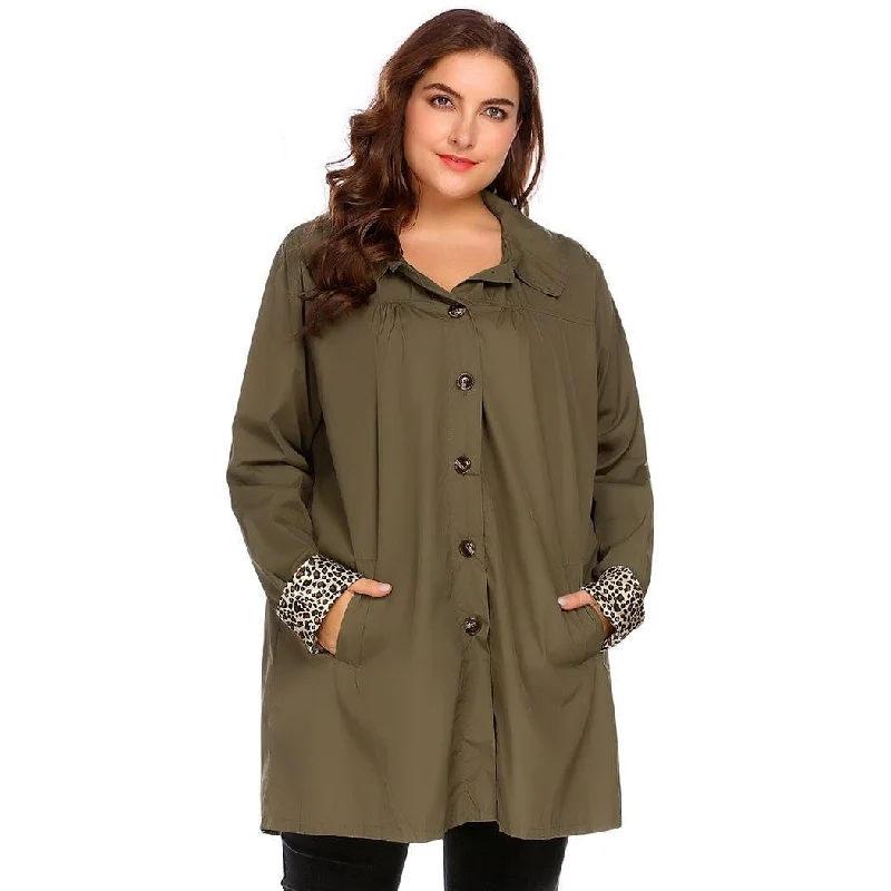 ANALUKE Hooded Windbreaker Lightweight Waterproof Trench Coat Dynamic Women's High - energy