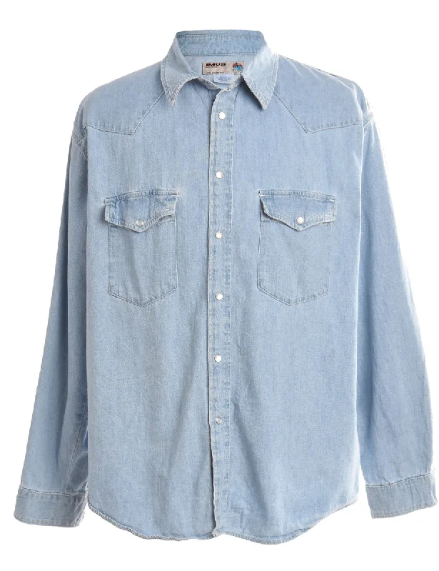 1980s Western Denim Shirt - XL Adventure