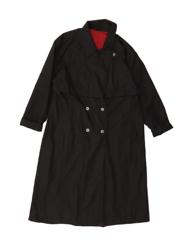 VINTAGE Womens Overcoat UK 16 Large Black French