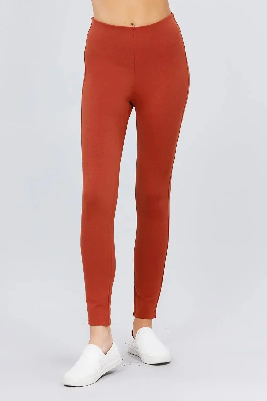 Waist Elastic Band Ponte Pants Refined Women's Hand - crafted