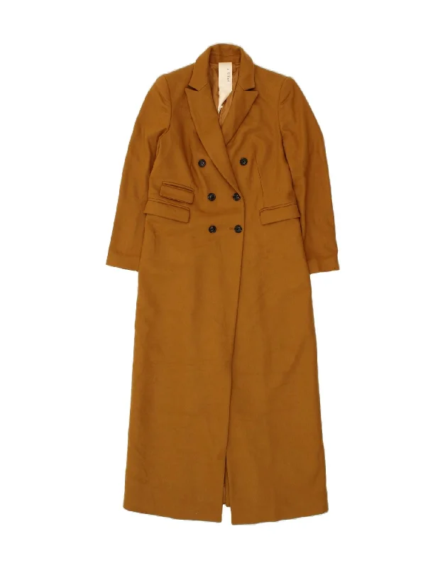 VINTAGE Womens Overcoat IT 42 Medium Brown Wool Elegant Women's Formal 