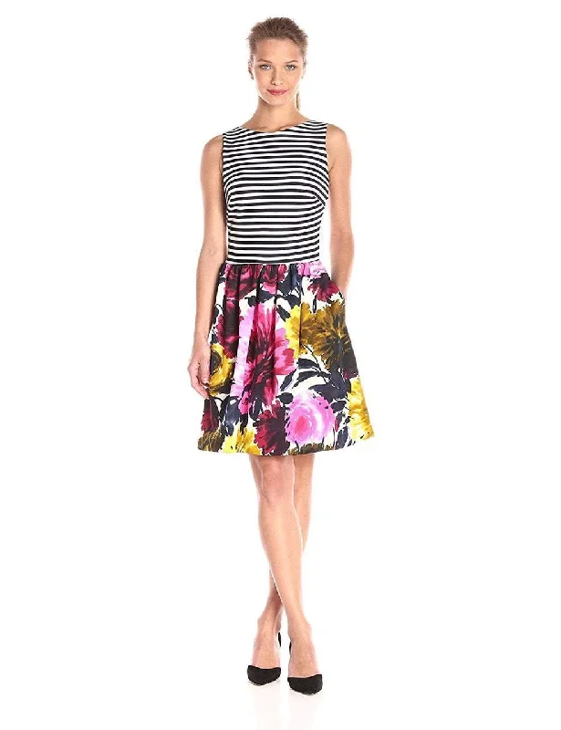 Taylor - Stripe and Floral Print  A-line Dress 5997M Athletic Women's 