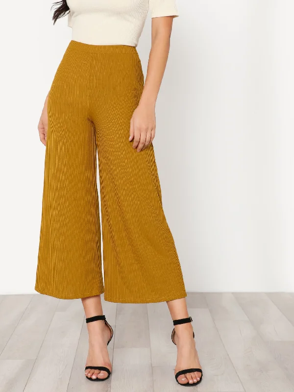 Casual Plain Natural Cropped Women Pants European