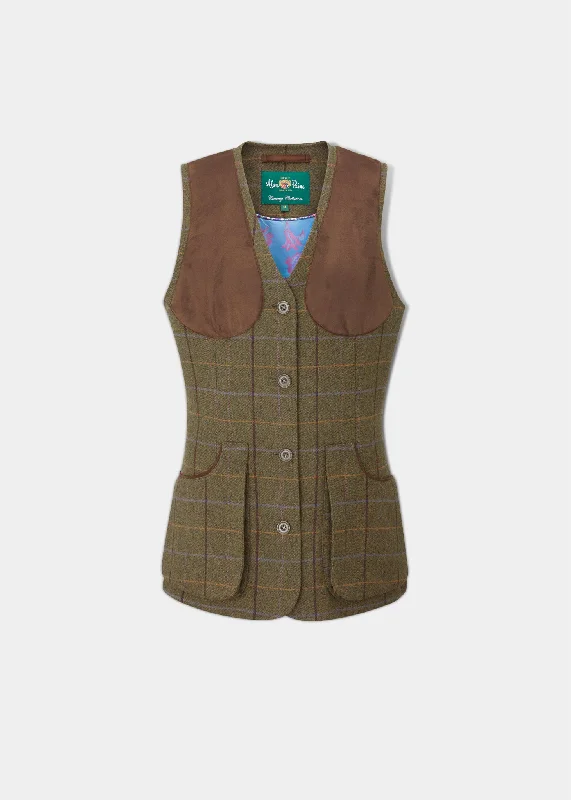 Combrook Ladies Tweed Shooting Waistcoat In Hazel - Regular Fit Streetwear Style for 