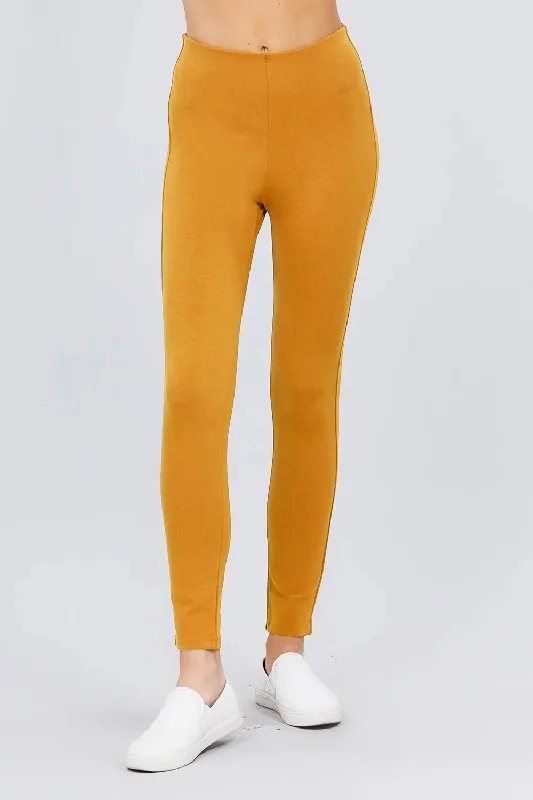 Waist Elastic Band Ponte Pants Earthy Women's 